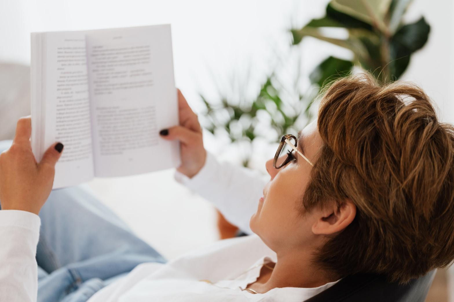 A girl reading a book